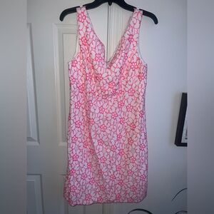 Lilly Pulitzer Floral Pink Sleeveless Dress 12
